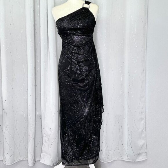 R&M Richards Black Bling Sparkle Formal Dress.    Make Offer! - Picture 1 of 5